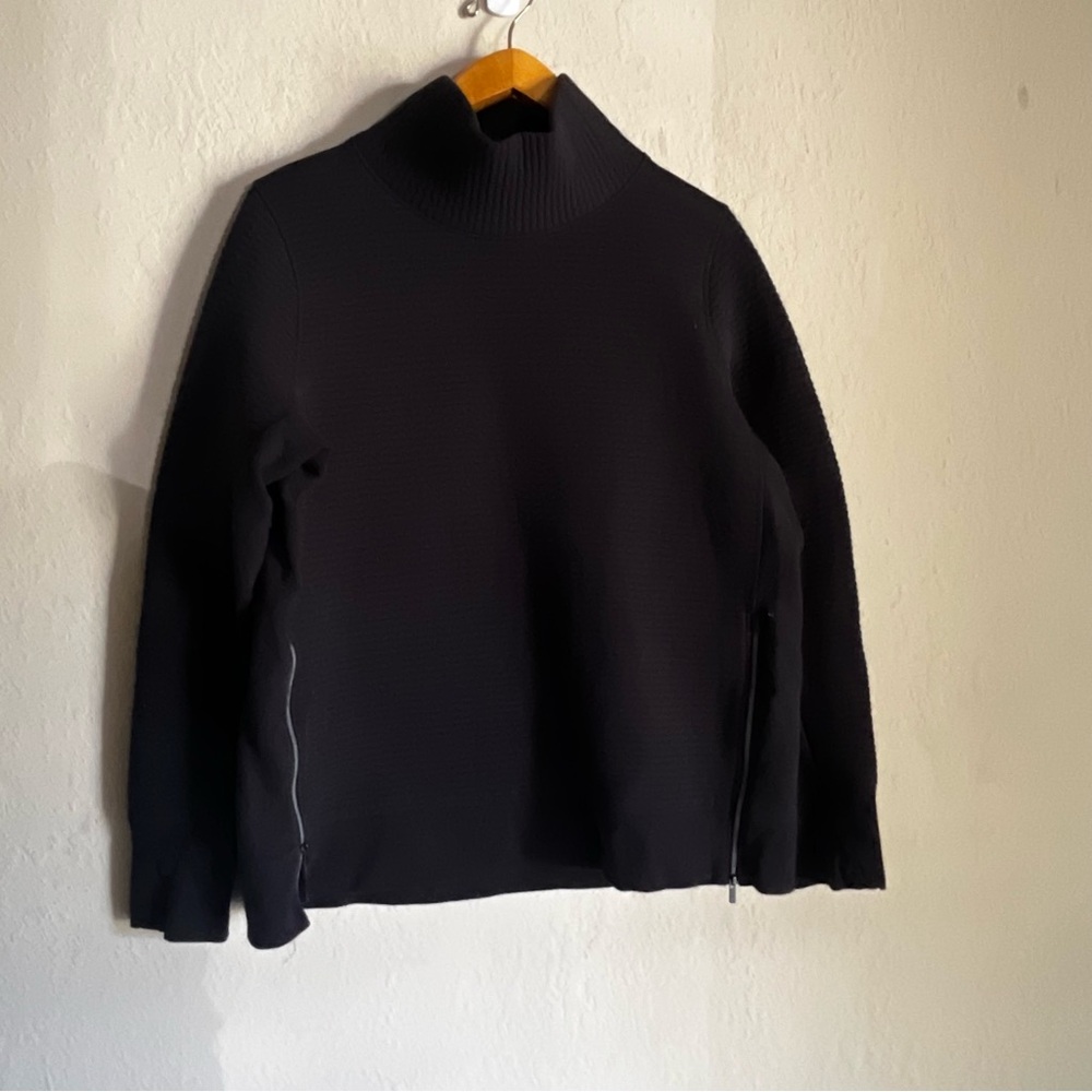 All in Motion Black Textured Mock Neck Sweatshirt - Picture 3 of 4